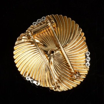 Cartier 14K Gold and Diamond Pinwheel Brooch
