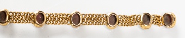 14K Gold and Garnet Cabochon Bracelet