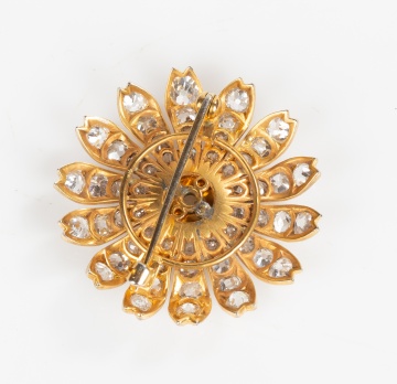 Antique Gold and Diamond Daisy Brooch