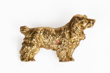 14K Gold Spaniel Brooch