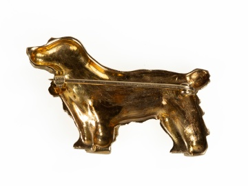 14K Gold Spaniel Brooch