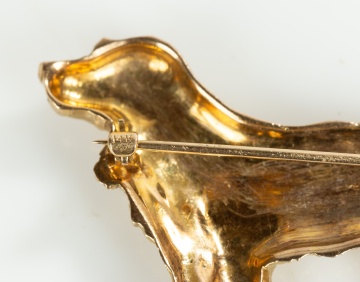 14K Gold Spaniel Brooch