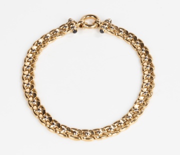 Foro Italian 14K Two-Tone Gold and Blue Stone Necklace