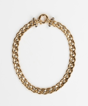 Foro Italian 14K Two-Tone Gold and Blue Stone Necklace