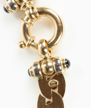 Foro Italian 14K Two-Tone Gold and Blue Stone Necklace
