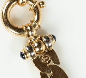 Foro Italian 14K Two-Tone Gold and Blue Stone Necklace