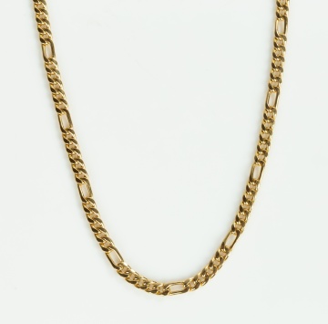 Italian 18K Gold Figaro Chain Necklace