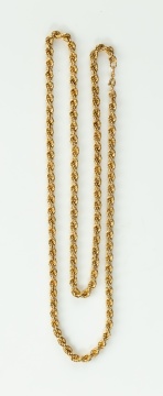 Italian 18K Gold Rope Chain Necklace