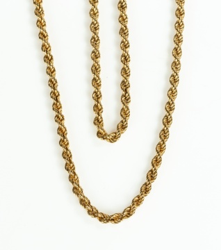 Italian 18K Gold Rope Chain Necklace