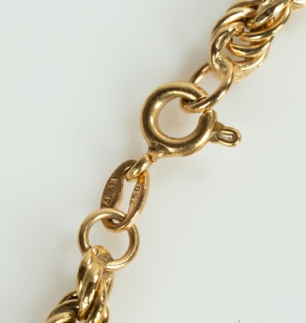 Italian 18K Gold Rope Chain Necklace