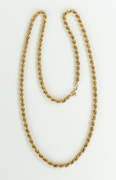 Italian 18K Gold Rope Chain Necklace