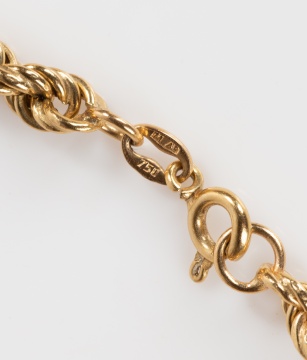 Italian 18K Gold Rope Chain Necklace