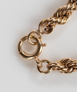 14K Gold Rope Swag Necklace with Seed Pearls