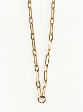 14K Gold Paperclip Link Chain Necklace