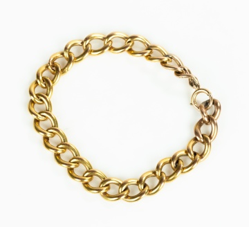 14K Gold Engraved Curb-Link Bracelet