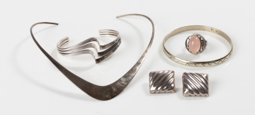 Group of Modernist Sterling Silver Jewelry