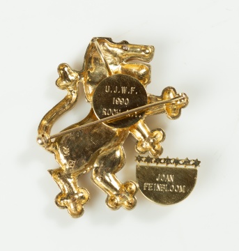 14K Gold and Diamond Lion of Judah Brooch