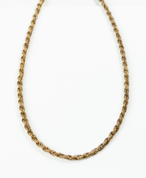14K Gold Twisted Fancy-Link Long Chain