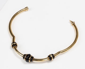 14K Gold and Onyx Collar Necklace