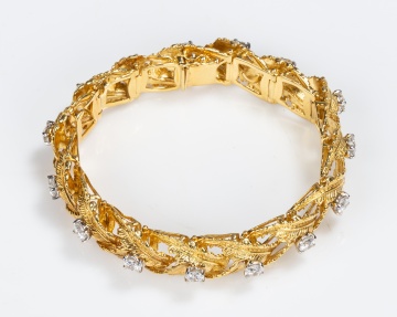 Honora 18K Gold and Diamond Feather Link Bracelet