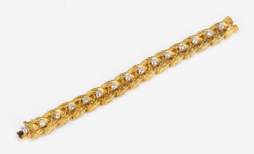 Honora 18K Gold and Diamond Feather Link Bracelet