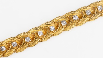 Honora 18K Gold and Diamond Feather Link Bracelet
