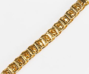 Honora 18K Gold and Diamond Feather Link Bracelet