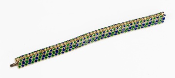 Italian 18K Gold and Enamel Bracelet