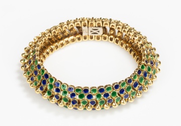 Italian 18K Gold and Enamel Bracelet