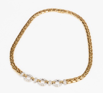 Italian 18K Gold and Diamond Necklace