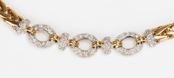 Italian 18K Gold and Diamond Necklace