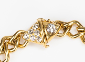 Henry Dunay 18K Gold and Diamond Curb Link Bracelet