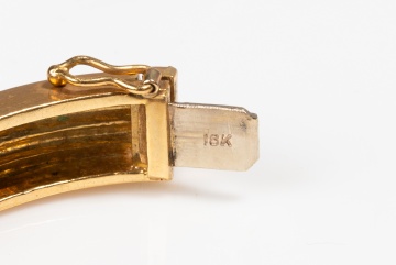18K Gold and Diamond Hinged Bangle