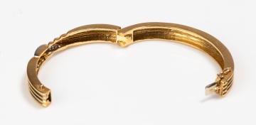 18K Gold and Diamond Hinged Bangle
