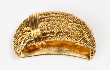 David Webb 18K Gold Scarf Clip