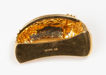 David Webb 18K Gold Scarf Clip