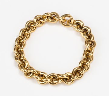 La Pepita Italian 18K Gold Rolo-Link Bracelet