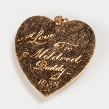 14K Gold and Amethyst Heart Locket Pendant