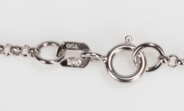 18K White Gold, Citrine and Diamond Pendant Necklace