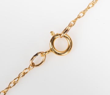 14K Gold and Diamond Cross Pendant Necklace