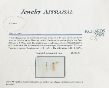 Four Pairs of Gold and Gem-Set Earrings, Including Diamond Drops