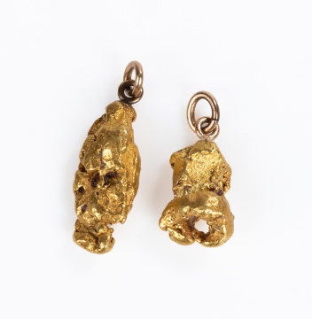 Two Natural Gold Nugget Pendants