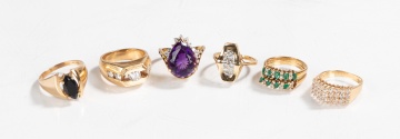 Six 14K Gold Rings