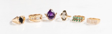 Six 14K Gold Rings