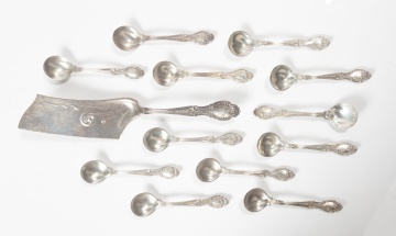 Tiffany & Co. 'Richelieu' Sterling Silver Ice Cream Slice and Twelve Spoons