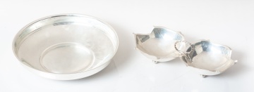 Tiffany & Co. Sterling Silver Centerpiece Bowl and a Cartier Sterling Silver Double Leaf Dish