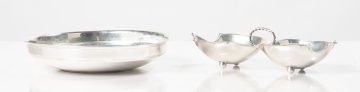 Tiffany & Co. Sterling Silver Centerpiece Bowl and a Cartier Sterling Silver Double Leaf Dish