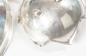 Tiffany & Co. Sterling Silver Centerpiece Bowl and a Cartier Sterling Silver Double Leaf Dish
