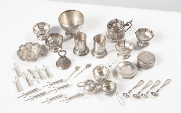 Collection of Sterling Silver Table Articles, Including Cartier and William de Matteo