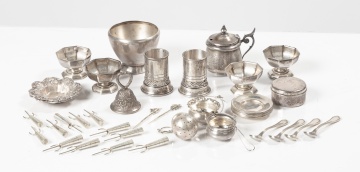 Collection of Sterling Silver Table Articles, Including Cartier and William de Matteo